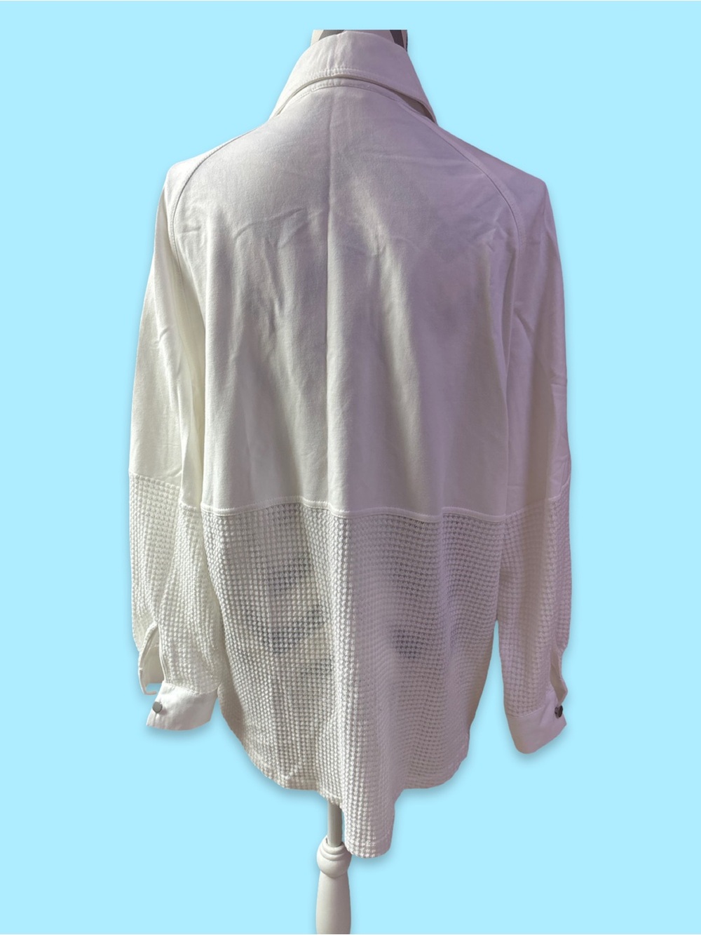 Listicle White Button-Front Casual Utility Shacket/Jacket Medium - Picture 2 of 5